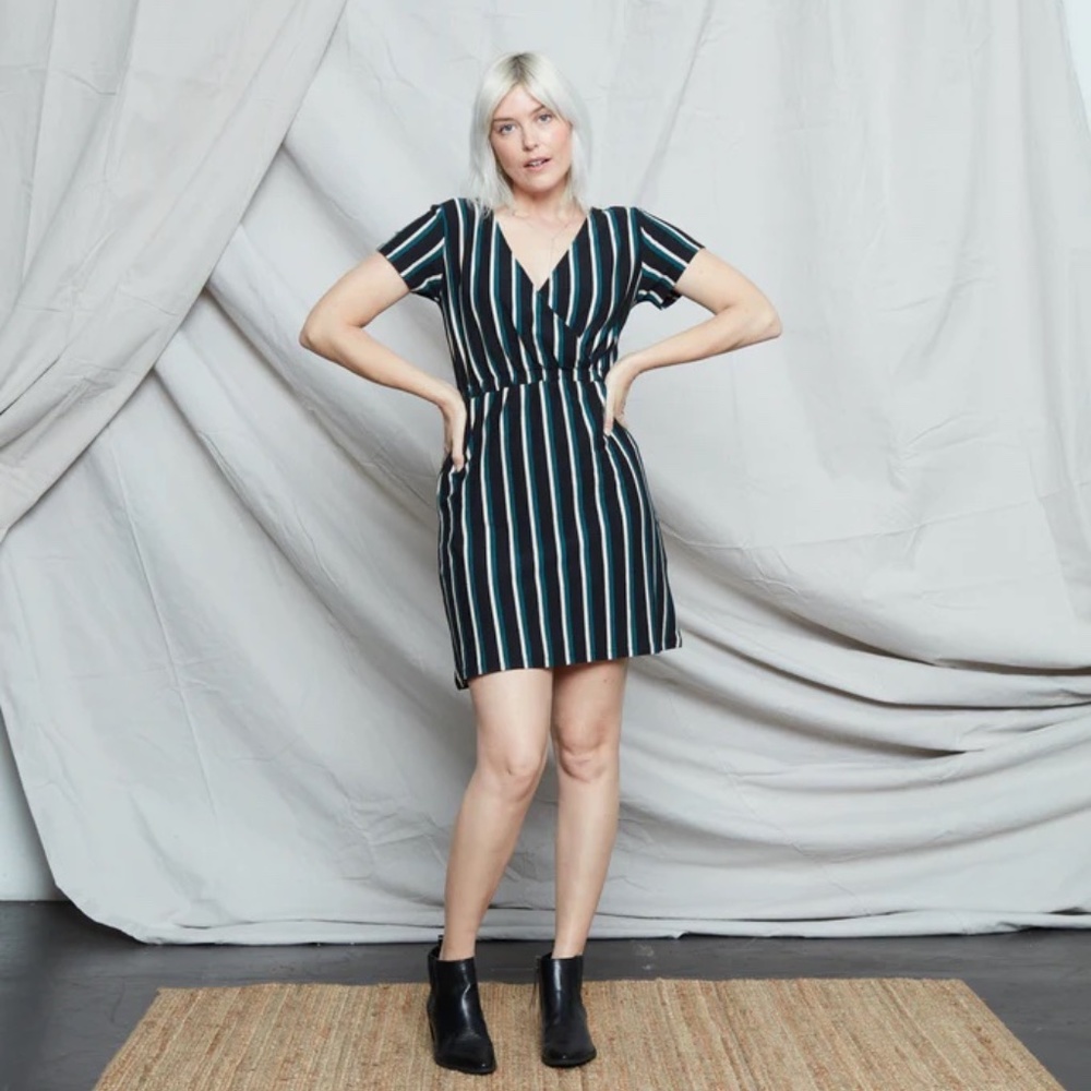 Striped Mini Dress - Natural by Known Supply